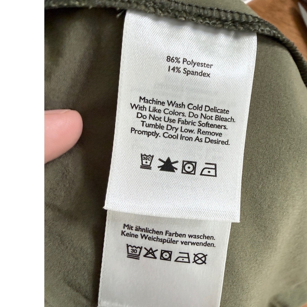 Eddie Bauer Women XS Olive Green Sleeveless V-Neck Elastic Waist Jumpsuit - Picture 6 of 15